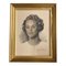Retrato femenino, siglo XX, carboncillo y pastel sobre papel, enmarcado, Imagen 1