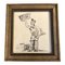 Paperboy, años 50, dibujo al carboncillo, enmarcado, Imagen 1