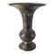 Vase Bidri Ware Champleve, Bronze Argenté et Émail Noir, 19ème Siècle 1