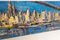 New York Skyline, 20. Jahrhundert, Gemälde auf Leinwand 3