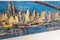 New York Skyline, 20th Century, Painting on Canvas 3