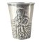 19th Century German Hanau Silver Shot Glass with Religious Figure and English Hallmarks 1