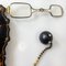 Antique Victorian Fine Lorgnette Glasses with Gold Inlay and Enamel Watch Fob 8
