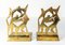 20th Century Gilt Bronze Bookends with Boxers Boxing in the style of Wiener Werkstätte, Set of 2 2