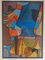 Mihail Chemiakin, Composizione cubista, XX secolo, Litografia su carta, Incorniciato, Immagine 2