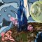 Bodegón abstracto con botellas, años 80, Pintura sobre papel, Imagen 2