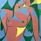 After Modigliani, Abstrakter weiblicher Akt, 1990er, Farbe auf Papier 3