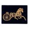 Plaque Vintage en Fil de Cuivre String Art Horse Trotter Sulky en Velours, 1970s 1