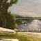 Paesaggio fluviale, anni '90, Dipinto su tela, Immagine 2
