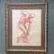 Male Life Drawing, 1950s, Linen on Paper, Framed 6