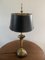 Mid 20th Century Brass Horn Bouillotte Lamp with Black Tole Shade, Image 10