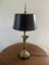 Mid 20th Century Brass Horn Bouillotte Lamp with Black Tole Shade, Image 8
