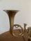 Mid 20th Century Brass Horn Bouillotte Lamp with Black Tole Shade 4