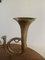 Mid 20th Century Brass Horn Bouillotte Lamp with Black Tole Shade 6