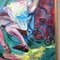 Chica en columpio con bicicleta, años 70, pintura sobre lienzo, enmarcado, Imagen 4
