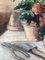 Natura morta con gerani, anni '80, Dipinto su tela, Immagine 4