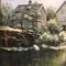 Boathouse Landscape, anni '70, dipinto su tela, con cornice, Immagine 3
