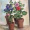 Potted Flowering Plants, 1970s, Painting on Canvas, Image 3