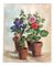 Potted Flowering Plants, 1970s, Painting on Canvas, Image 1