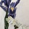 Natura morta floreale con iris, anni '90, dipinto su tela, Immagine 3
