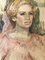 Retrato femenino, años 60, pintura sobre lienzo, enmarcado, Imagen 3