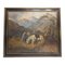 Englischer oder deutscher Künstler, Landschaft mit Mann und seinem Pferd, 1870, Öl auf Leinwand 1