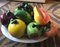 Vintage Large Scale Mexican Ceramic Fruit in Bowl Centerpiece 8