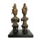 Antike Doppel Ogboni Edan Stabfiguren aus Bronze, 1890er, 2er Set 5
