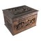 20th Century Chinese Export Chinoiserie Relief Carved Boxwood Tea Caddy Box, Image 1