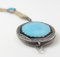 Early 20th Century Baby Blue Guilloche and Black Enamel Sterling Silver Locket 4