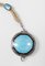 Early 20th Century Baby Blue Guilloche and Black Enamel Sterling Silver Locket, Image 3
