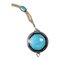 Early 20th Century Baby Blue Guilloche and Black Enamel Sterling Silver Locket, Image 1