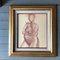 Abstract Female Nude, 1950s, Crayon and Linen on Paper, Framed 5