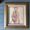 Abstract Female Nude, 1950s, Crayon and Linen on Paper, Framed, Image 5