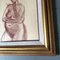 Abstract Female Nude, 1950s, Crayon and Linen on Paper, Framed 3