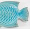 Mid-Century Turquoise Blue Fish Shaped Art Pottery Dish 3