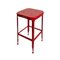 Vintage Cherry Red Iron Stool 1