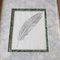 Feather, 1970s, Pencil Drawing, Framed 2