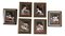 Cats Playing, 1930s, Chromolithographs, Framed, Set of 6 1