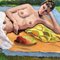 Female Nude in Landscape, 1970s, Paint, Framed, Image 2