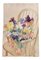 Bodegón con flores en silla, años 70, Acuarela sobre papel, Imagen 1