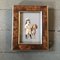 Original Vintage Small Girl with Dog Chromosome Litho Victorian Cutout Framed 4