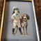 Original Vintage Small Girl with Dog Chromosome Litho Victorian Cutout Framed 2