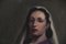 Retrato de una dama con velo, siglo XX, pintura sobre lienzo, Imagen 3
