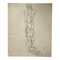 Nudo maschile astratto, anni '70, Carboncino su carta, Immagine 1