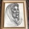 Female Portrait, Charcoal Drawing, 1970s, Framed, Image 2