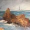 Paisaje marino, años 70, pintura sobre lienzo, enmarcado, Imagen 3