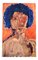 EJ Hartmann, Portrait Féminin Expressionniste Abstrait, 1970s, Peinture sur Noyau en Mousse 1