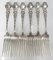 Late 19th Century Jester Face Decorated Sterling Silver Dinner Forks - Set of 6, Set of x 2