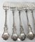 Late 19th Century Jester Face Decorated Sterling Silver Dinner Forks - Set of 6, Set of x 10